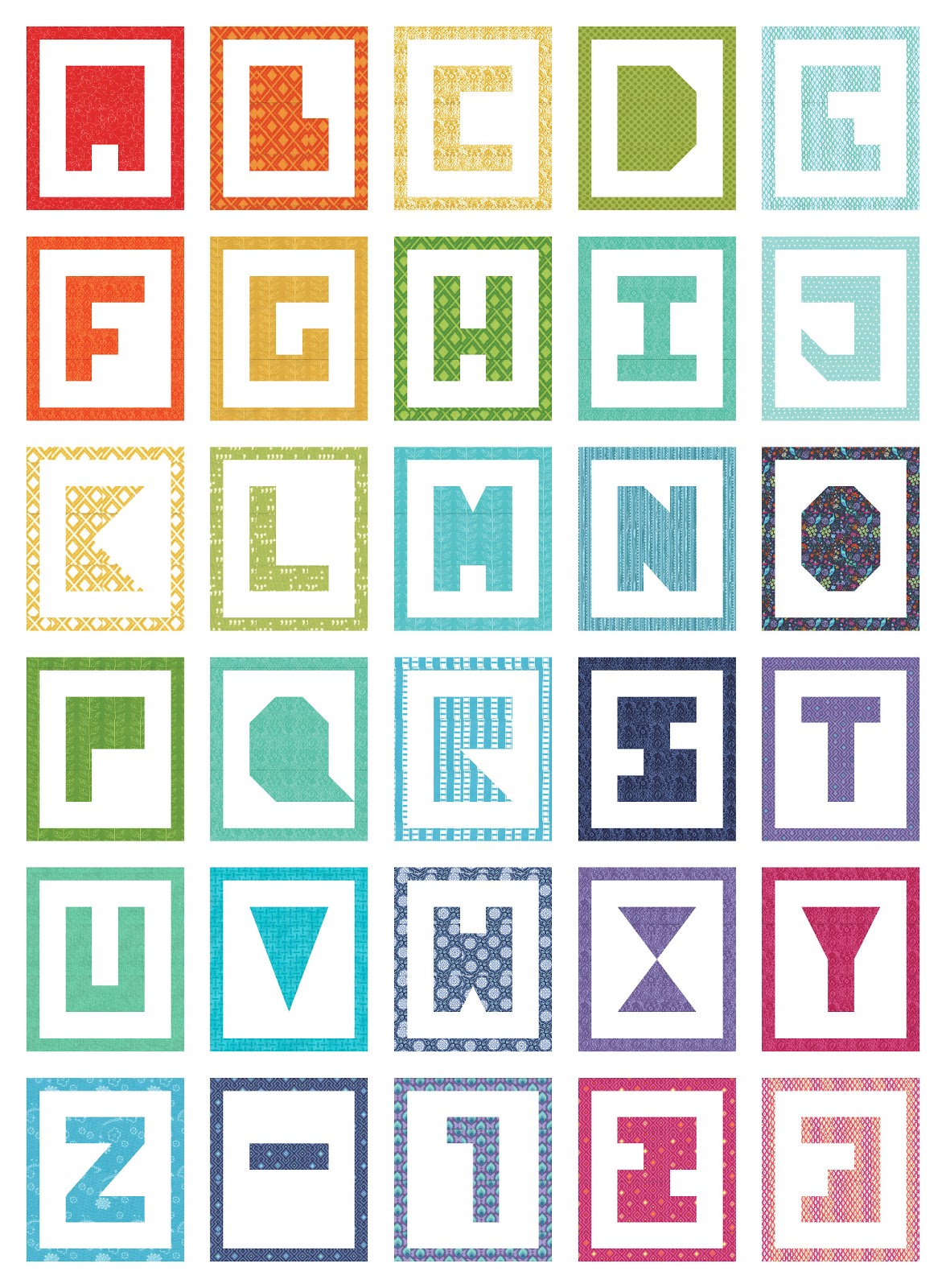 Free alphabet quilt pattern
