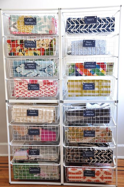 Great idea for fabrics storage