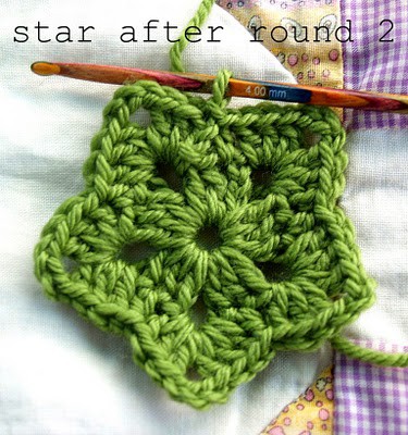 crochet green star