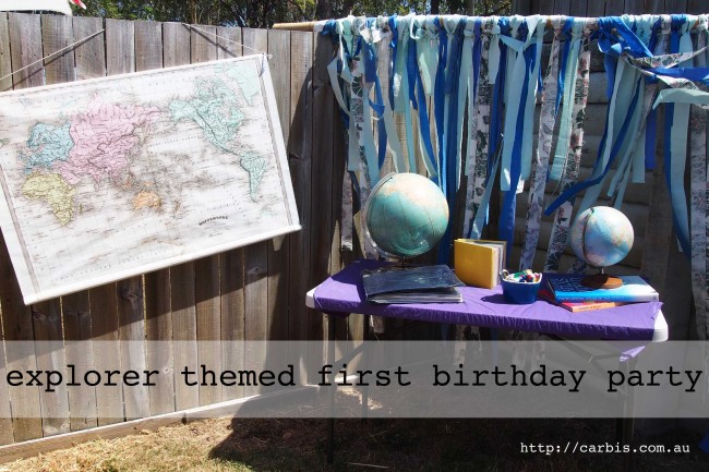 explorer themed first birthday party :: carbis.com.au