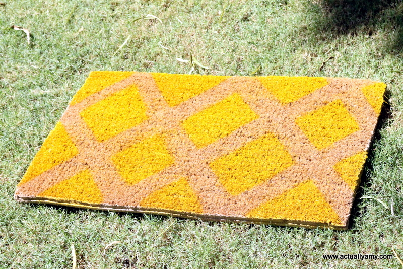 neon patterned door mat tutorial