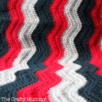 crochet ripple blanket navy red grey