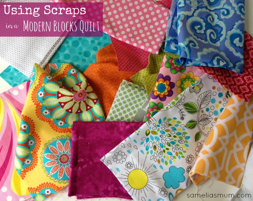 Scrap Fabric in Modern Quilt