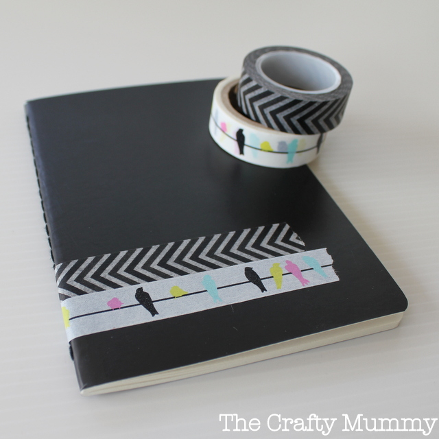 notebook decorated with washi tape