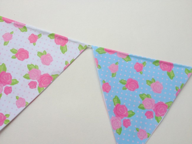 Origami paper bunting chain