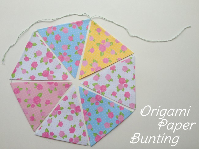 Origami paper bunting tutorial
