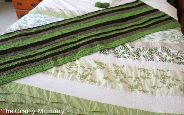 crochet blanket green brown easy