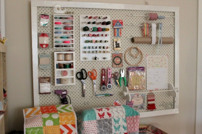 Sew Delicious sewing peg board