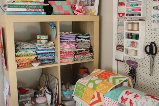 Sew Delicious sewing shelves