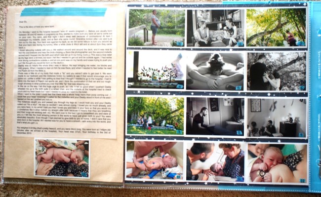 scrapbooking birth photos and stories in your child's baby scrapbook - photos to support birth story