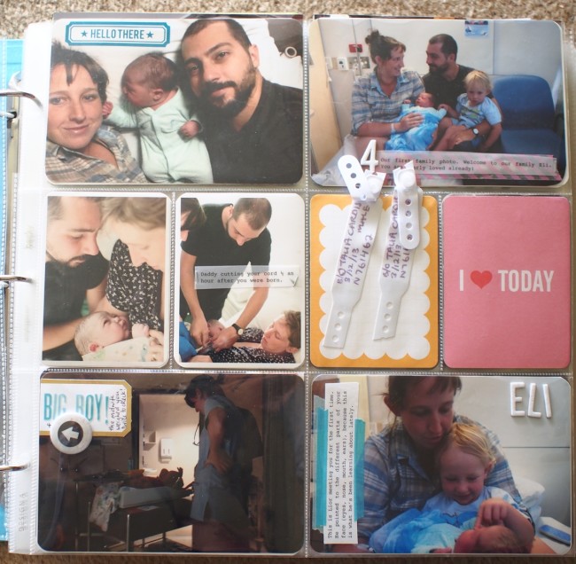 scrapbooking birth photos and stories in your child's baby scrapbook