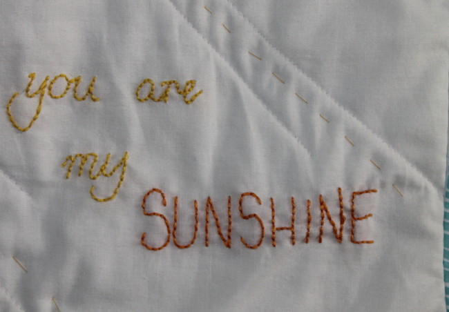 you are my sunshine mini quilt