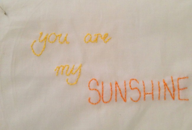 you are my sunshine embroidery