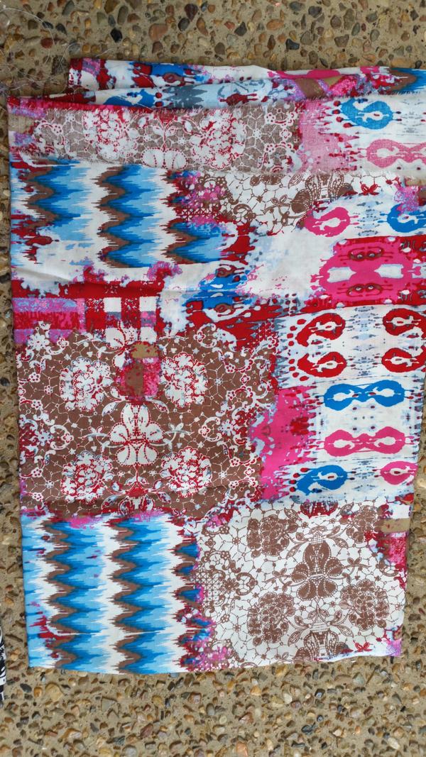 Rayon - Fabric red, white and blue