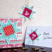 Christmas star fabric gift tags