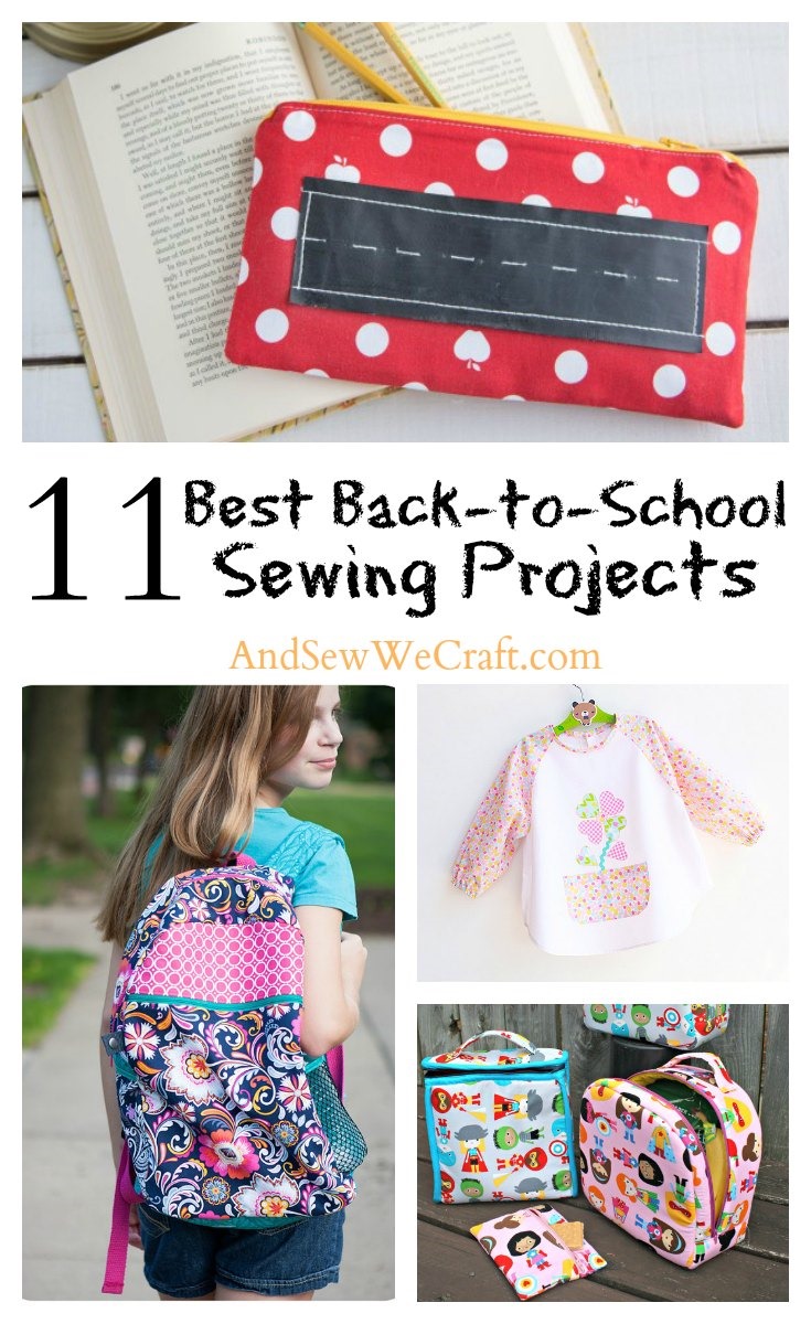 Back to school sewing inspiration. Everything you'll need to sew before sending the kids back to school - pencil case, lunch box, backpack and more...