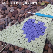 C2C crochet heart with a free pattern