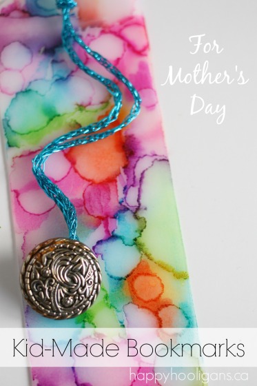 Mothers-Day-Craft-Homemade-Bookmark-with-sharpies-and-rubbing-alcohol