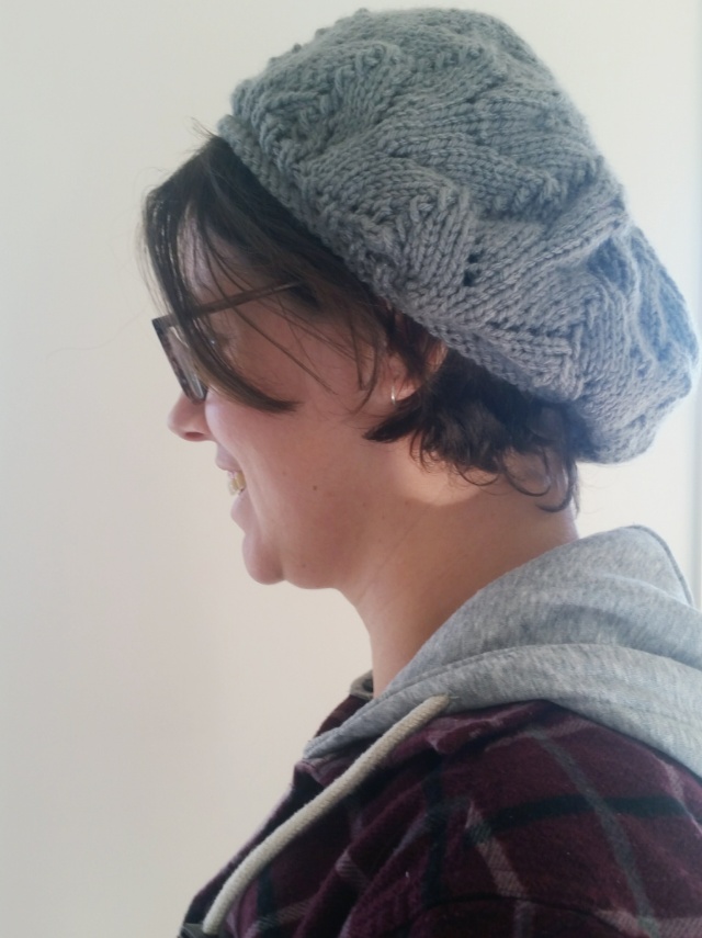 A meret beret by @woollywormhead knit by NaughtsCrossStitches in 12 ply acrylic.