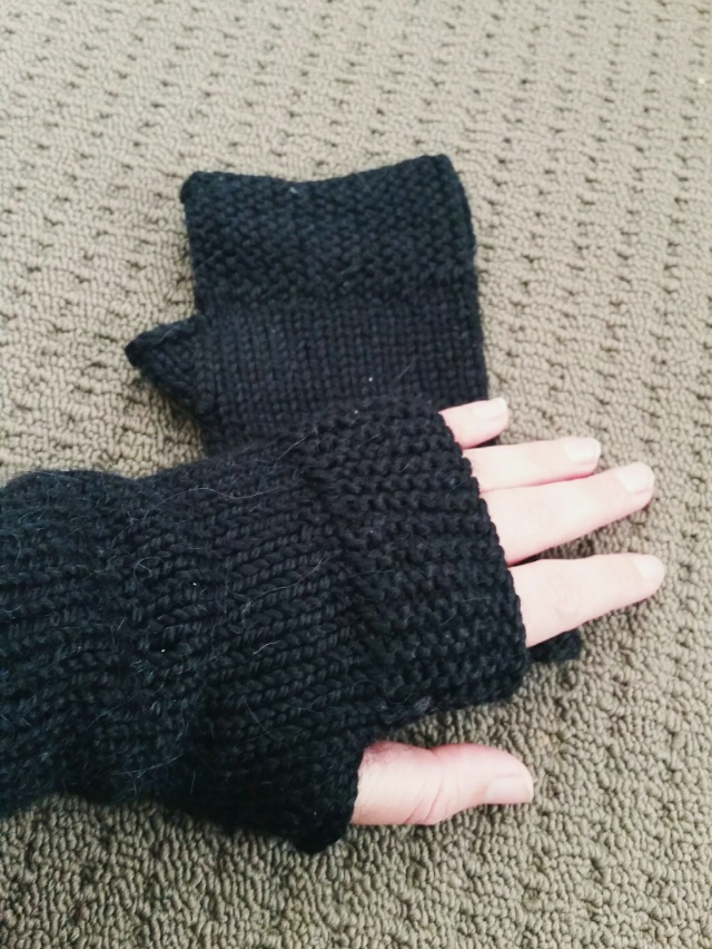 Campout Fingerless Mittens - As seen on AndSewWeCraft